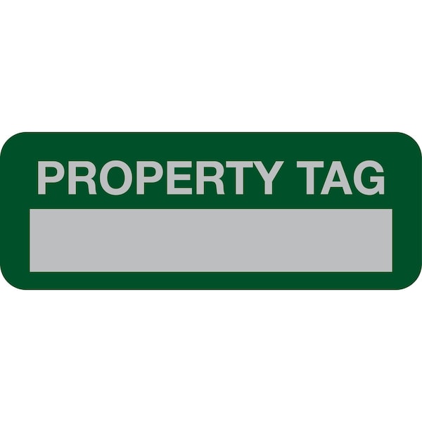 Lustre-Cal Property ID Label PROPERTY TAG5 Alum Green 2in x 0.75in 1 Blank No Pad, 100PK 253740Ma1G0000 - main